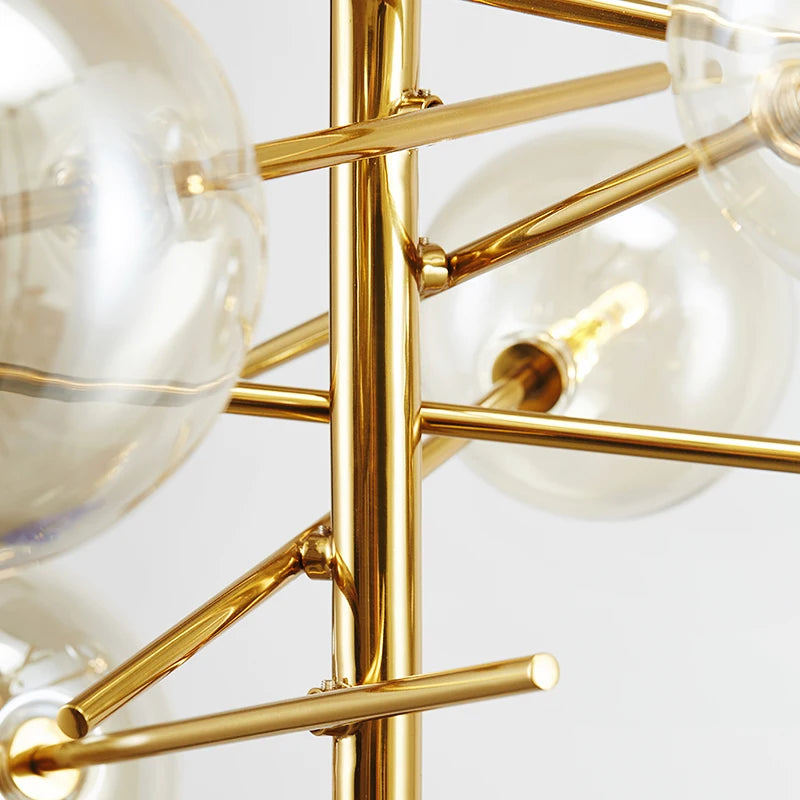 Gold Glass sphere Bubble chandelier light