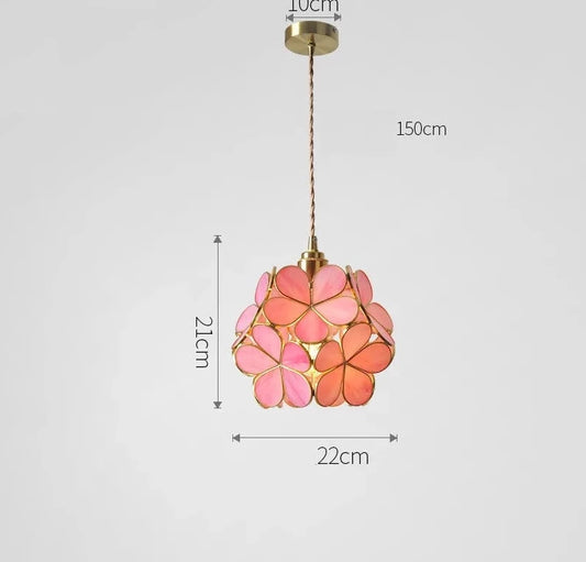 Flower Glass Copper Pendant Lighting