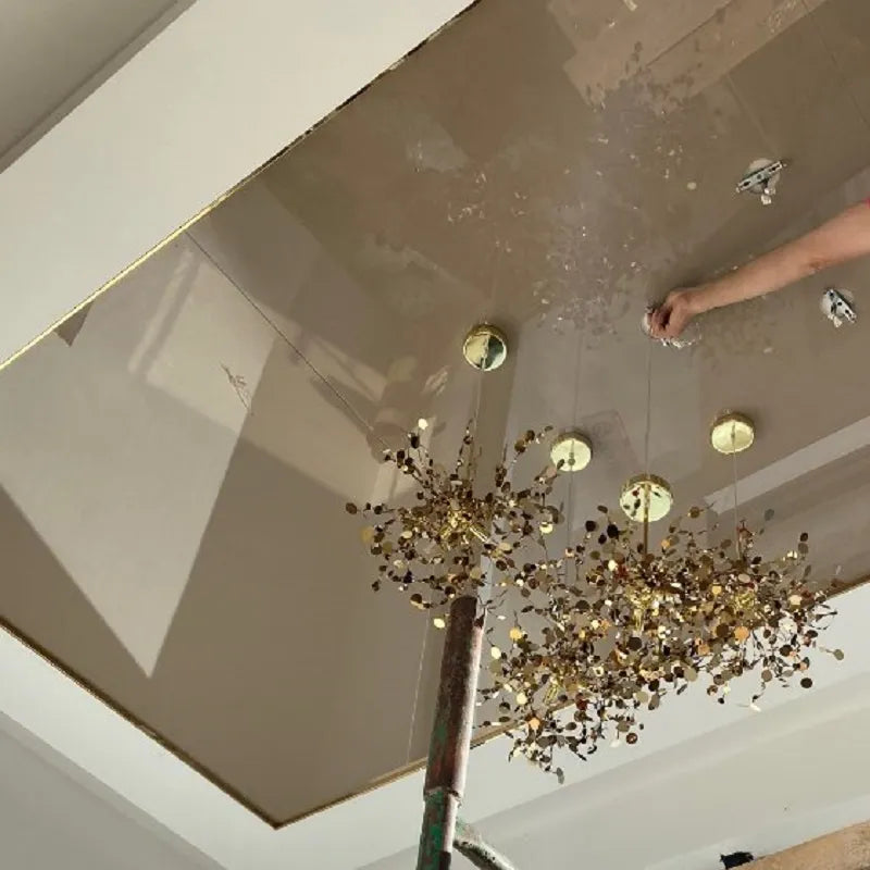 Art steel suspended pendent light