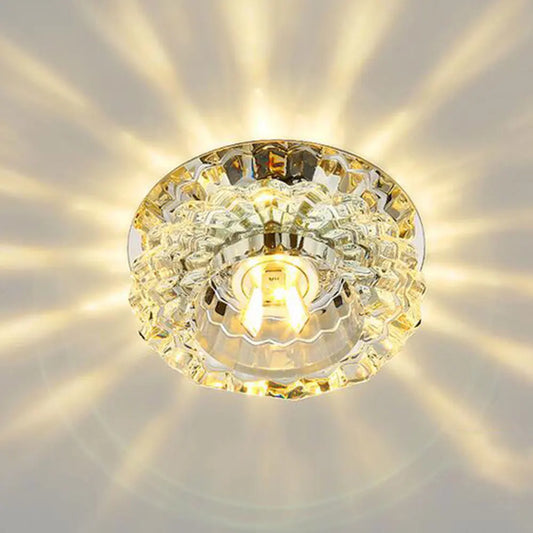 Luz de cristal para porche y balcón frontal, luz de techo LED pequeña de montaje empotrado moderno para decoración de galería de arte, accesorio de iluminación para pasillos