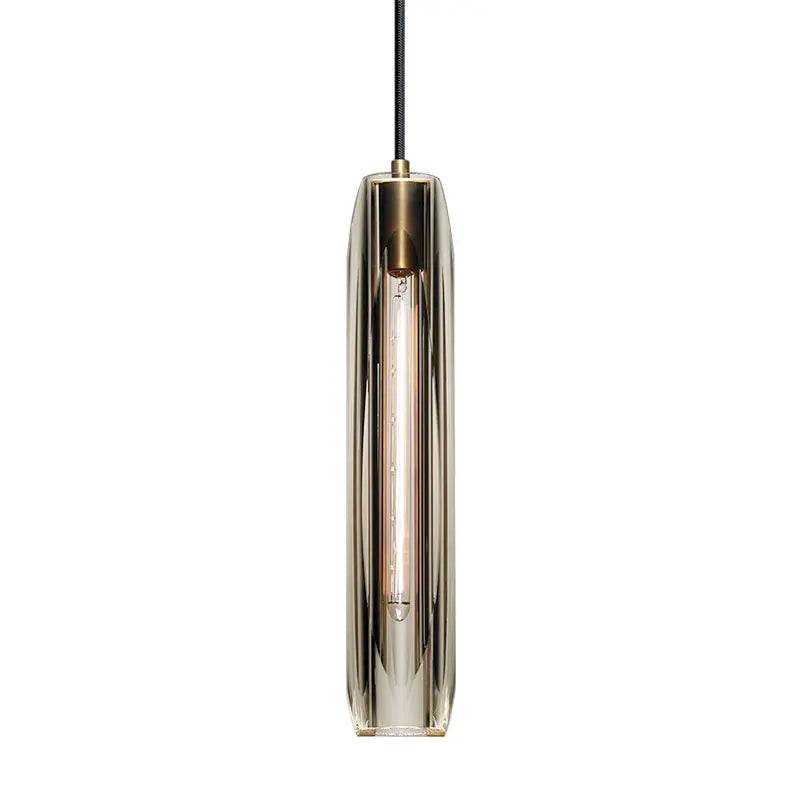 Lámpara colgante de cristal de lujo, luz postmoderna totalmente de cobre, para dormitorio, mesita de noche, sala de estar, comedor, mesa de bar, lámpara colgante de un solo cabezal