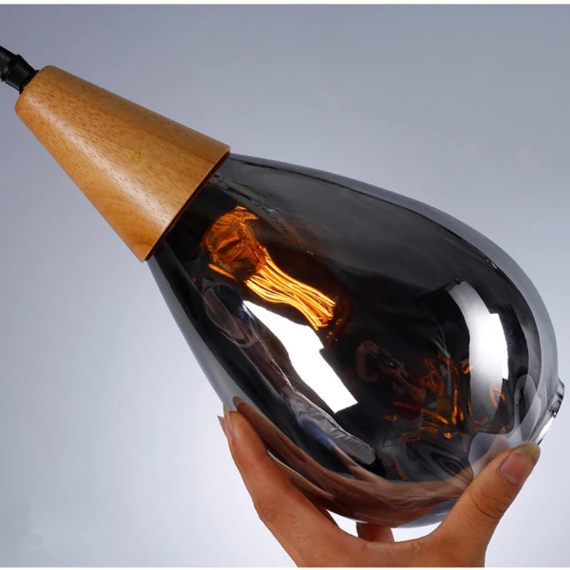 Lámpara colgante de cristal moderna y creativa de Europa LED E27 con 3 colores para dormitorio/restaurante/sala de estar/cocina/cafetería/hotel/oficina