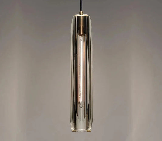 Lámpara colgante de cristal de lujo, luz postmoderna totalmente de cobre, para dormitorio, mesita de noche, sala de estar, comedor, mesa de bar, lámpara colgante de un solo cabezal