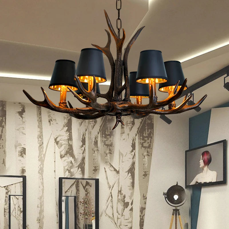 American resin antler chandelier light