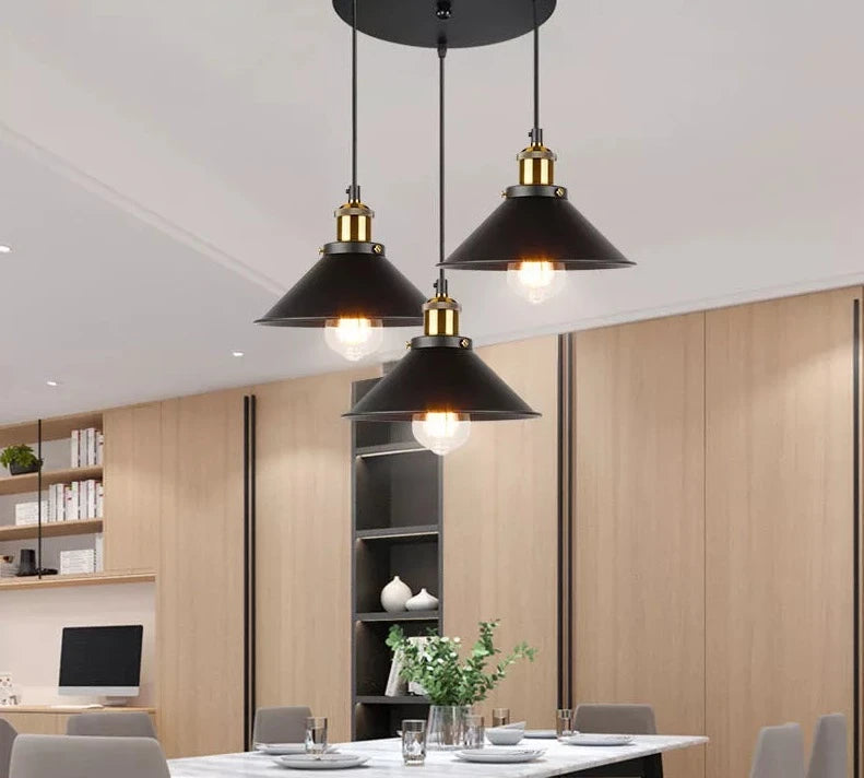 Iron 3 head Retro Industrial pendent light