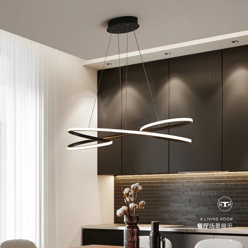 Luces colgantes led modernas para comedor, sala de estar, cocina, lámpara colgante de aluminio blanco/negro, lámparas modernas, accesorios 2018 nuevos