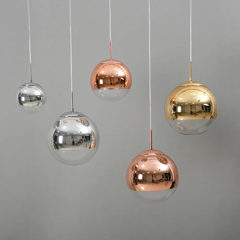 Polish Globe Glass Led suspension pendent light