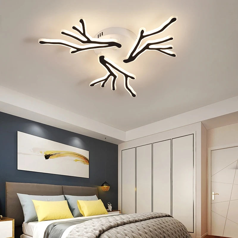 NEO Gleam Hot APP White/Black Led tree branch Ceiling Lights