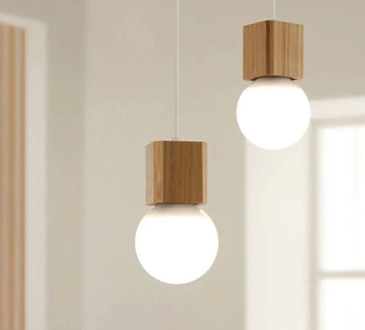 Nordic LED Oak Wood Pendant Light