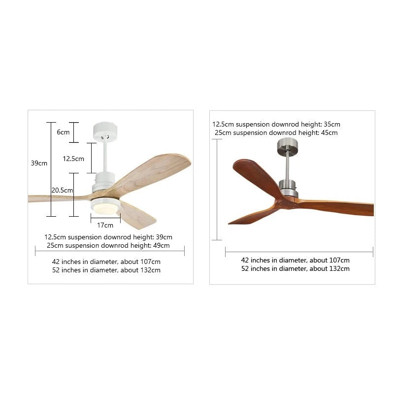 Remote Control Wood Ceiling Fans With Lights