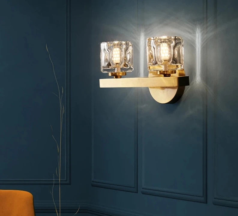 Nordic Copper crystal sconce light