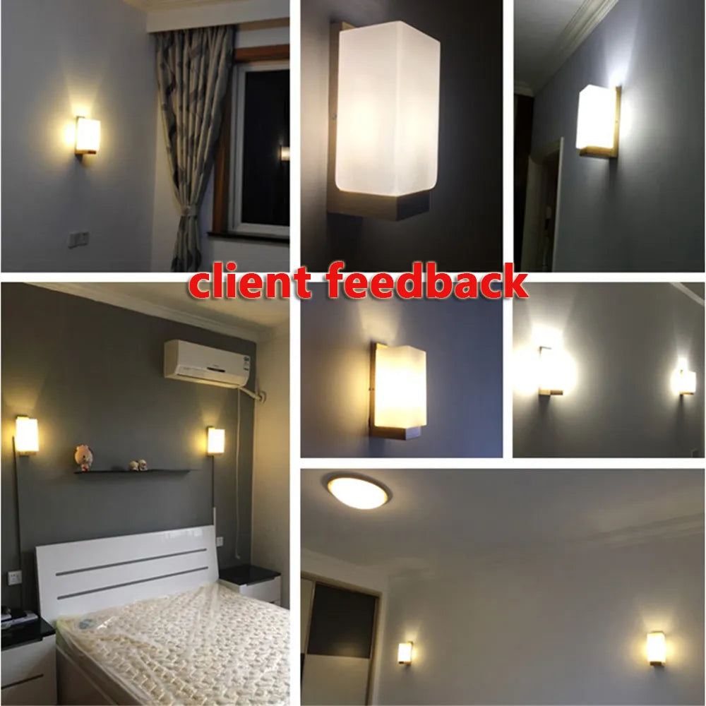 LED simple solid wood lighting