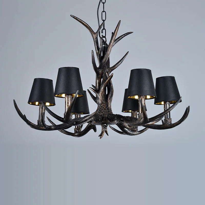 American resin antler chandelier light