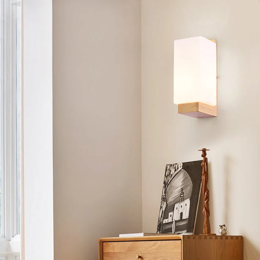 LED simple solid wood lighting