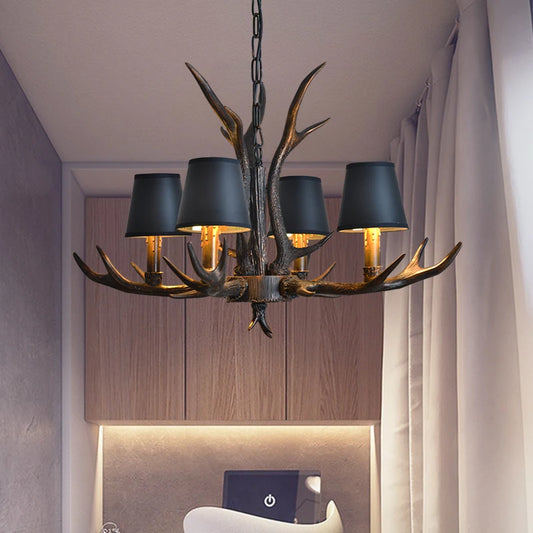 American resin antler chandelier light