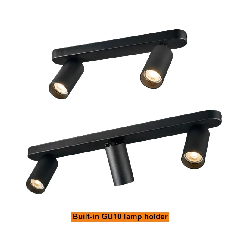 Anti-glare Dimmable multi-head spotlights surface ceiling mounted