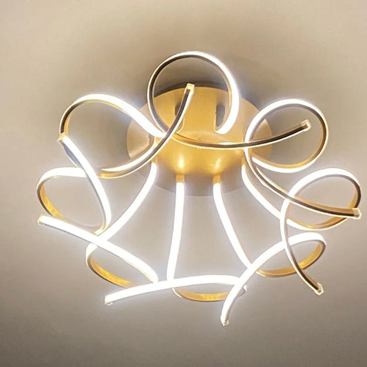 Luces de techo Led acrílicas modernas, lámpara de techo LED artística con aplicación remota para sala de estar, dormitorio, decoración del hogar, lampadario