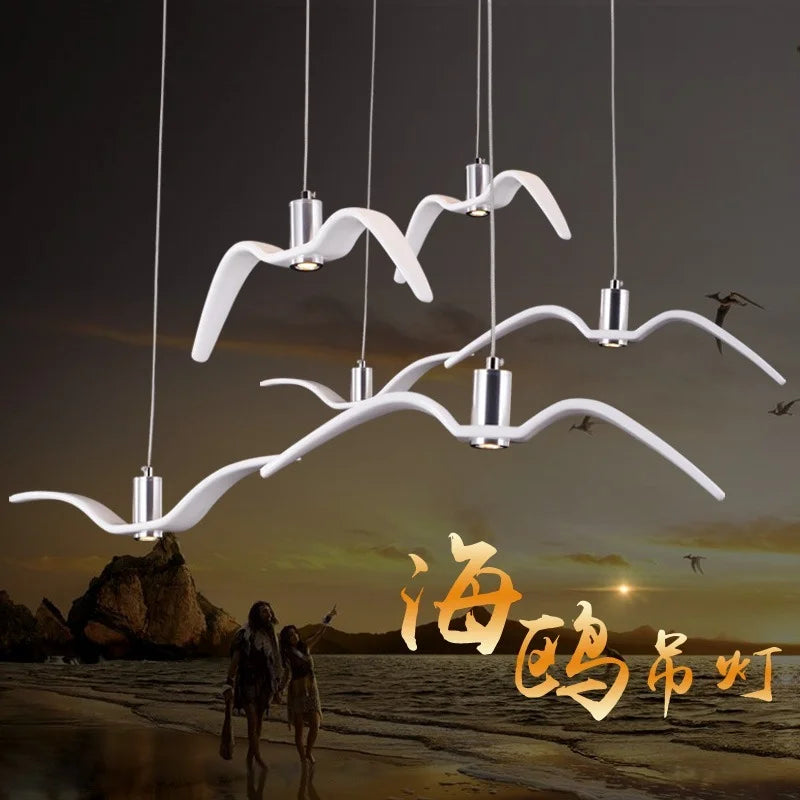 Lámpara colgante Brokis Night Birds de resina silueta cielo pájaro de la libertad Gaviota