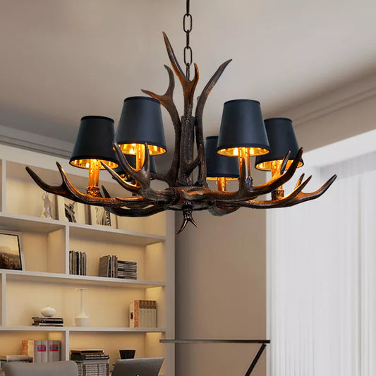 American resin antler chandelier light