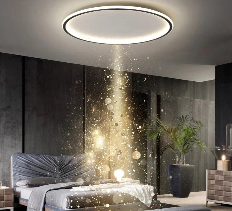 Luces De Techo Led modernas para sala De estar, dormitorio, sala De estudio, lámpara De Techo interior blanca y negra, lámpara De Techo regulable