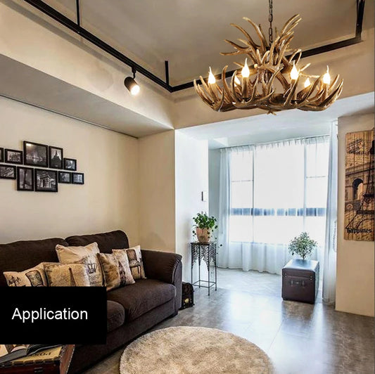 American deer antler ceiling light