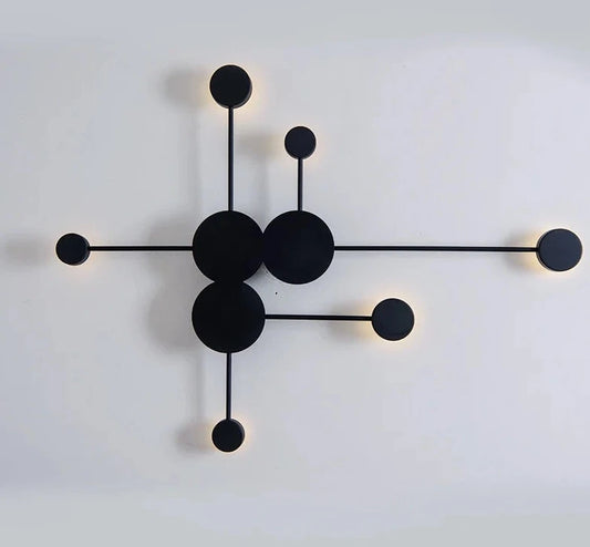 Nordic Black / Gold Round Iron Wall Sconce