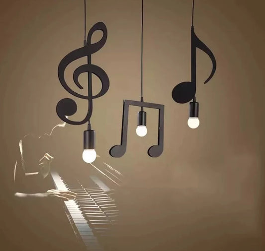 Feiemfeiyou AZ palabras personaje musical e27 lámpara colgante Led negra creativa para Bar dormitorio librería iluminación colgante