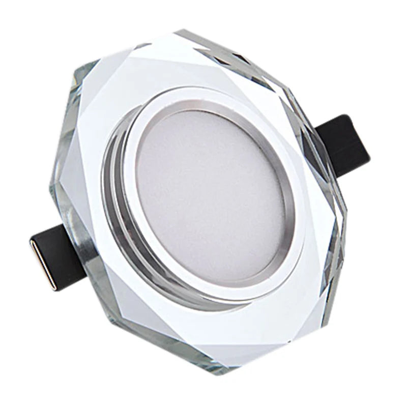 Lámpara de techo de cristal moderna, 3W, AC90-260V, lámpara LED de cristal europea, luz para pasillo, porche, iluminación de salón, lámpara de esquina