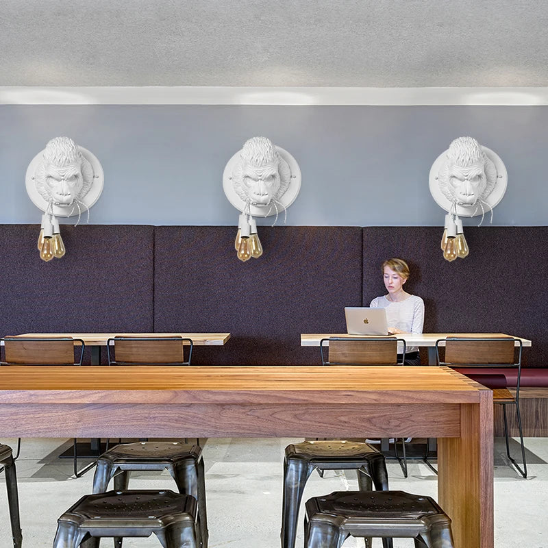 Nordic Resin Gorilla sconce light