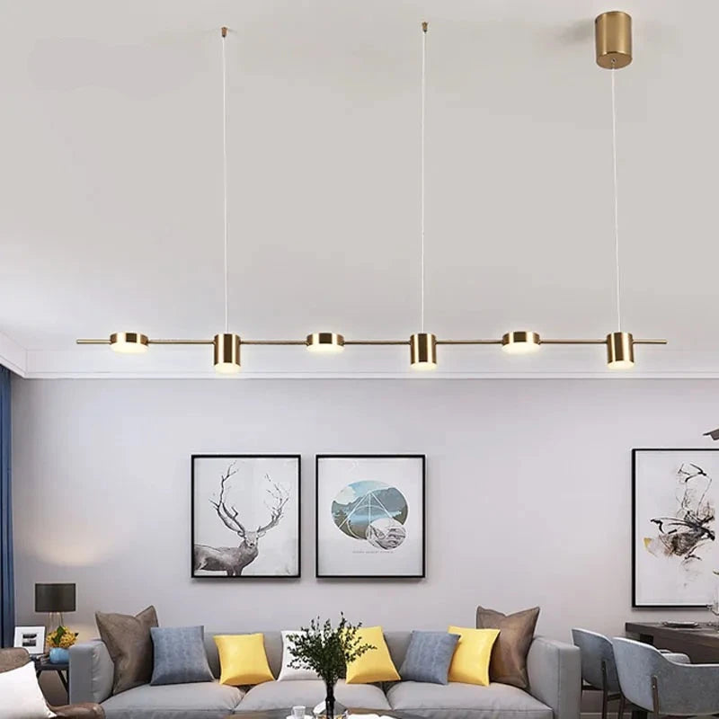 Lámpara colgante minimalista moderna para restaurante, tira minimalista, mesa de bar, comedor, luces colgantes creativas de forma larga