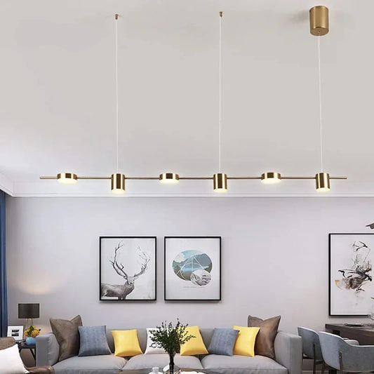 Lámpara colgante minimalista moderna para restaurante, tira minimalista, mesa de bar, comedor, luces colgantes creativas de forma larga