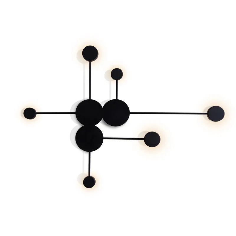 Nordic Black / Gold Round Iron Wall Sconce