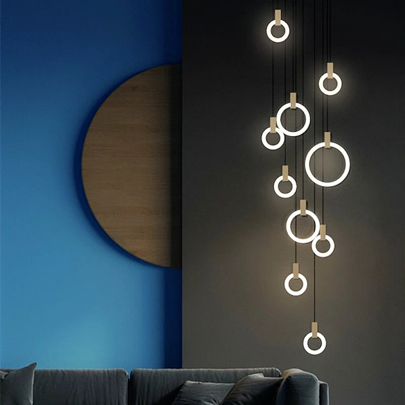 Nordic Acrylic rings chandelier