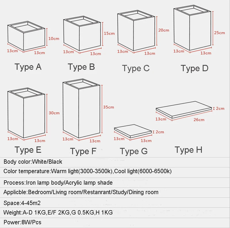 Brief acrylic creative combination of geometric LED ceiling lighting