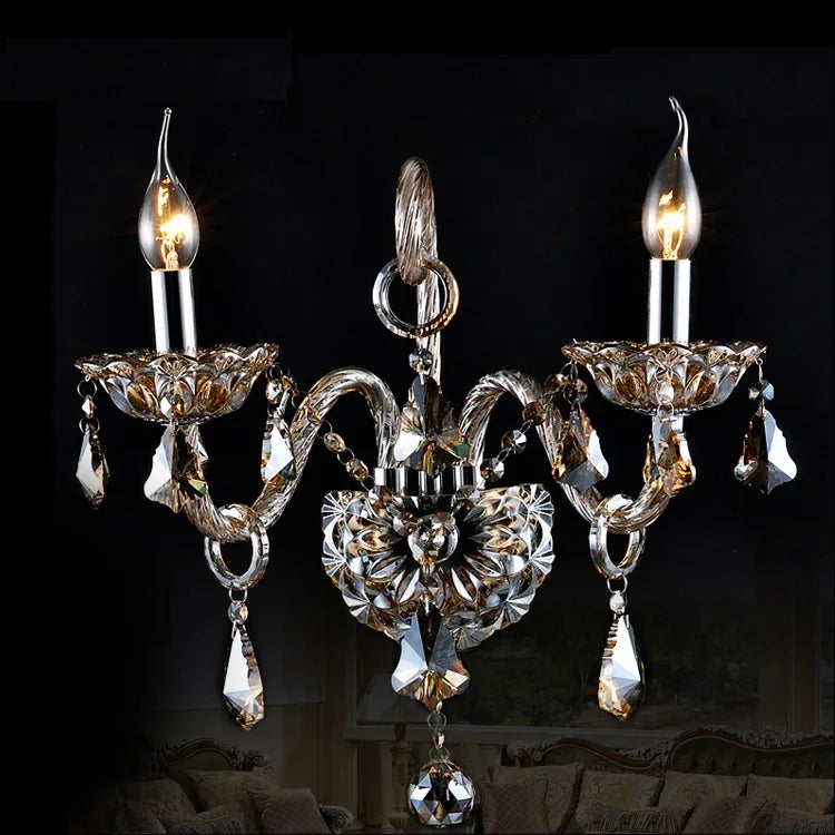 LED K9 transparent clear /cognic Crystal sconce candle design