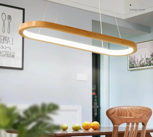 LED Wooden Pendant Light