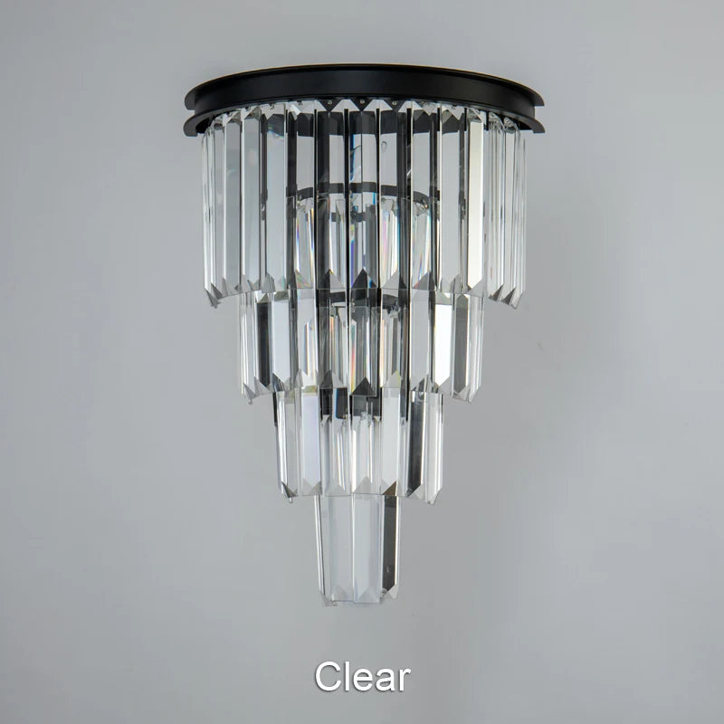 American  LED iron glass crystal scones light