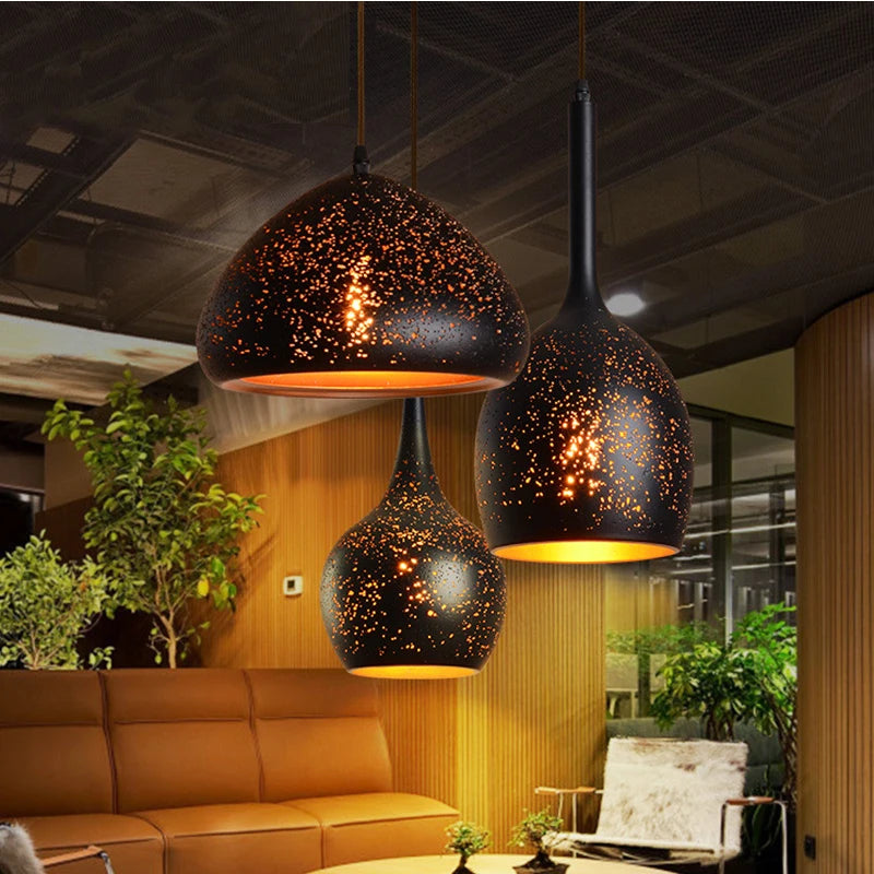 Nordic Porous Retro Etching Pendant Light