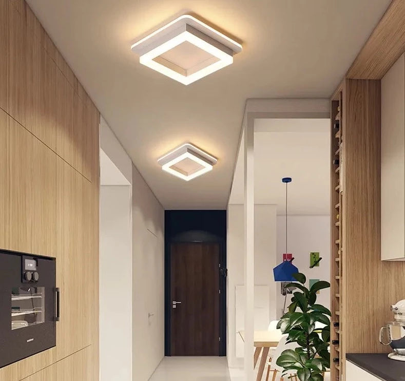 Luz LED de araña para pasillo, iluminación de techo acrílica montada en superficie, lámpara moderna de 20W, Lustres, Lampadario, AC85-260V