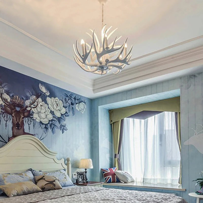 American deer antler ceiling light