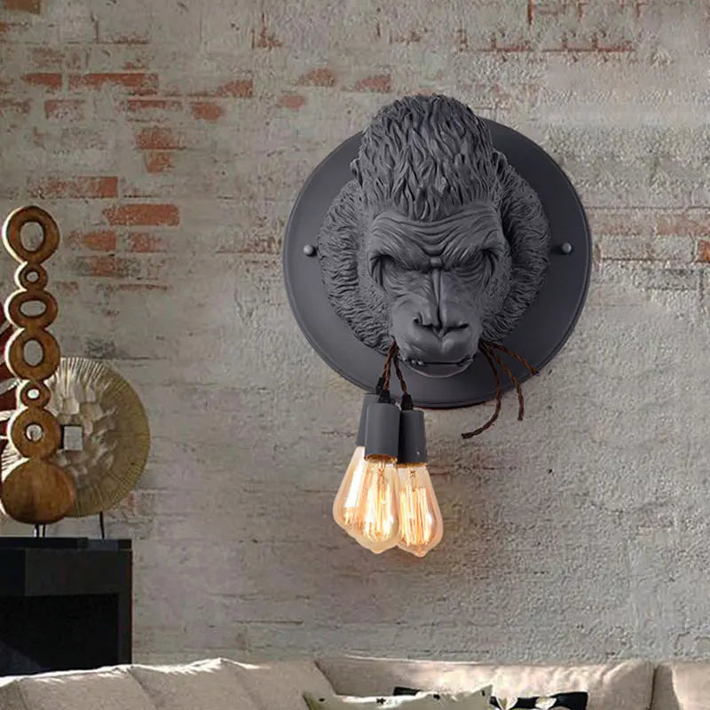 Nordic Resin Gorilla sconce light