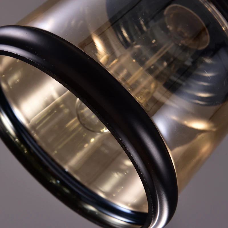 Vintage Amber Glass Pendant Light