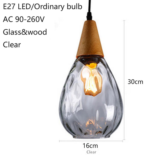 Lámpara colgante de cristal moderna y creativa de Europa LED E27 con 3 colores para dormitorio/restaurante/sala de estar/cocina/cafetería/hotel/oficina