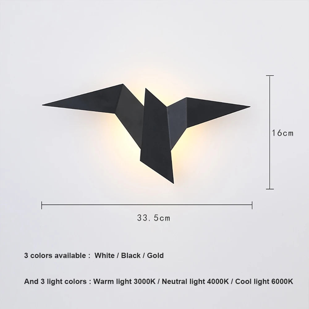 LED bird wall lamp