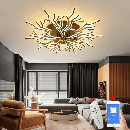 NEO Gleam Hot APP White/Black Led tree branch Ceiling Lights