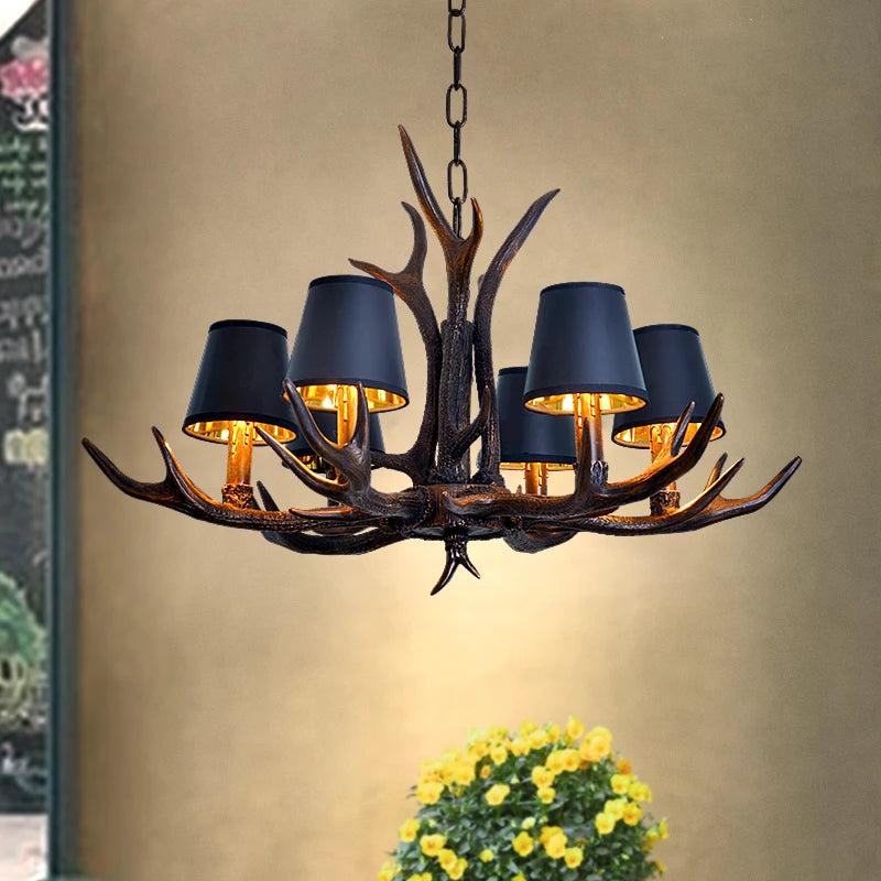 American resin antler chandelier light