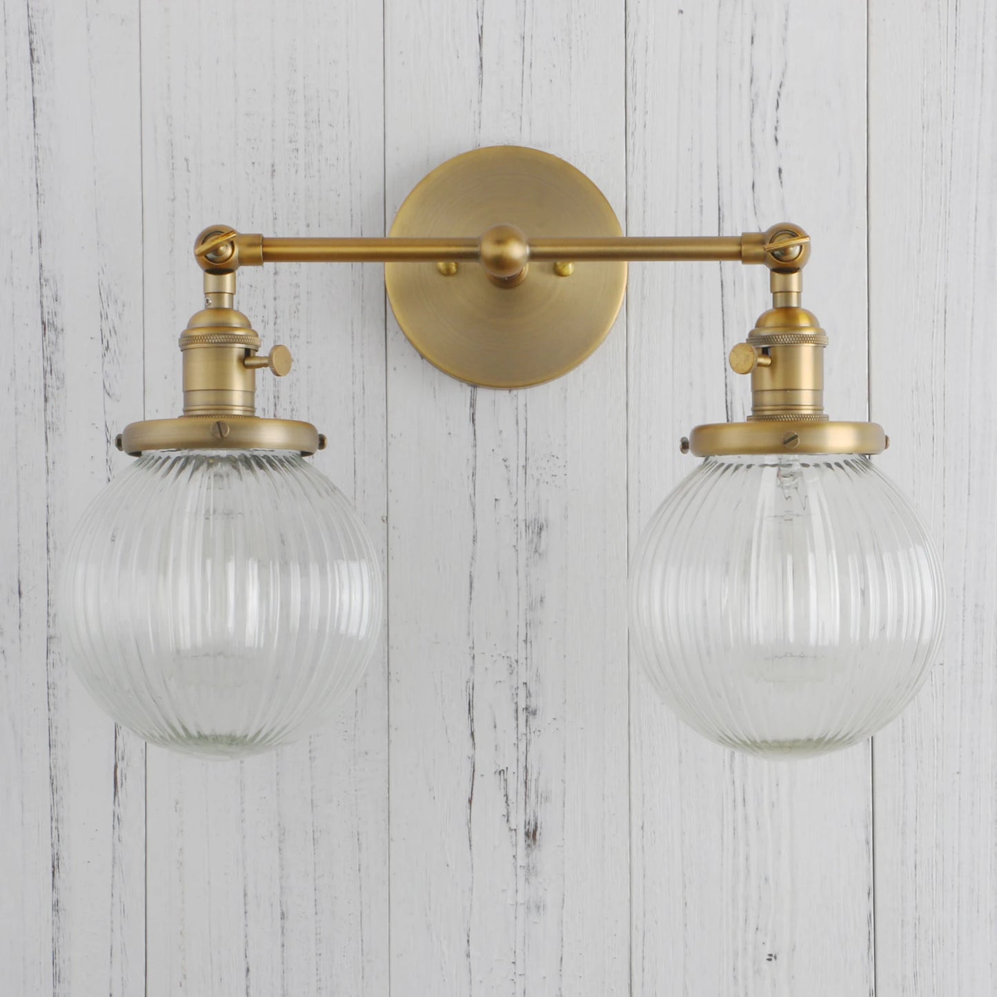 Vintage Double Head Globe Glass Sconces