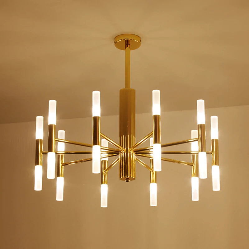 LED Gold,Black Luxurious candle design chandelier