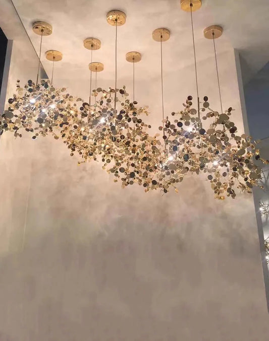 Art steel suspended pendent light