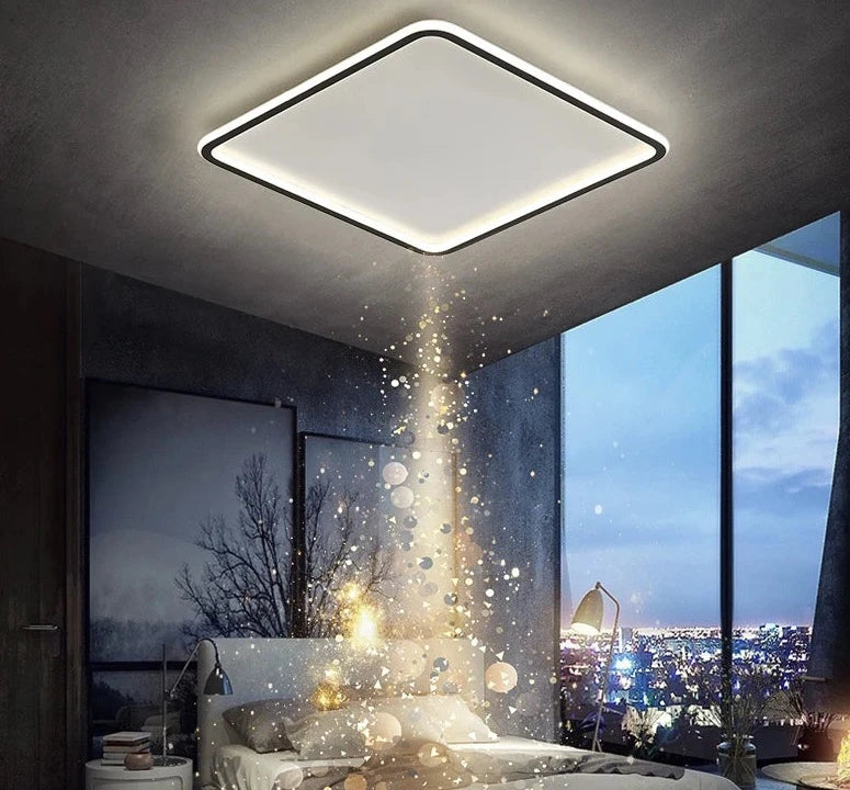 Luces De Techo Led modernas para sala De estar, dormitorio, sala De estudio, lámpara De Techo interior blanca y negra, lámpara De Techo regulable